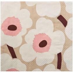 Marimekko lautasliina Unikko beigeroosa 33x33 cm