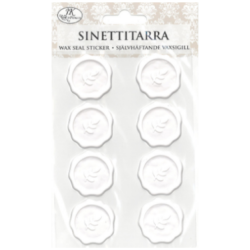 Sinettitarra Lehdet valkoinen Yhden tarran koko n. 3cm x 3cm.