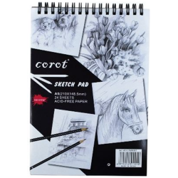 Luonnoslehtio A5/24 perforoinnilla 160g, Sketch Pad