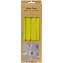 Kreppipaperi 4 ark/ 1 pkt, arkki 25x60 cm, Jonka joustavuus: 180%, 105 g, vaaleanvihrea 4rll