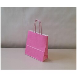 Paperikassi pinkki helmiaisvari 20x18x7,5cm