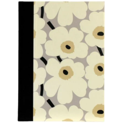 Muistikirja Marimekko A5/100 Unikko harmaamusta