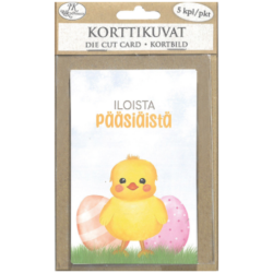 Korttikuva Paasiaistipu 5kpl Yhden korttikuvan koko on n. 12,5cm x 8cm.