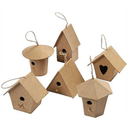 Mini-lintutalot lajitelma Hinta sisaltaa 1kpl. Lajitelma. Pahvia