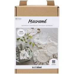 Askartelusetti Makramee Poytakoristeet, luonnonvalkoinen