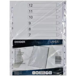 Hakemisto 12-1 A4 kartonki valkoinen